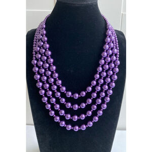 Purple Glass Pearl Necklace